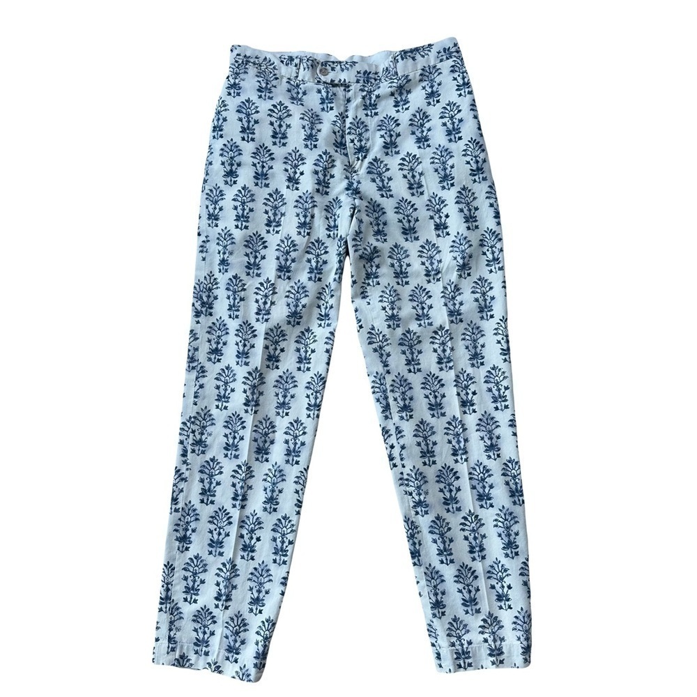 POLO Ralph Lauren Pants‎ Mens 32 Blue / White Block Print Cotton